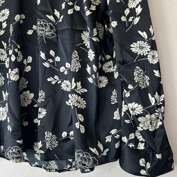 Vintage Notations button up satin floral shirt dark academia fairy whimsigoth M - Picture 11 of 16